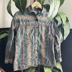 Vintage 90s Bohemian Button Down • Cabin Creek •Medium